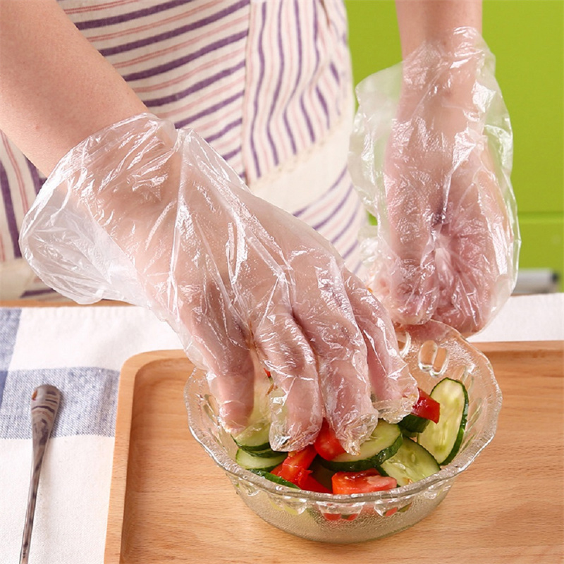 The transparent PE Gloves 
